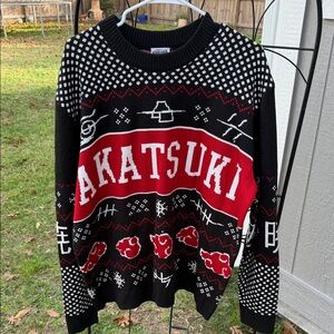 Naruto Shippuden Black and Red Men's Christmas Sweater
